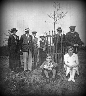 Tree planting May 1935 Commemorating George V's Silver Jubilee by planting an oak tree on the Top Green.