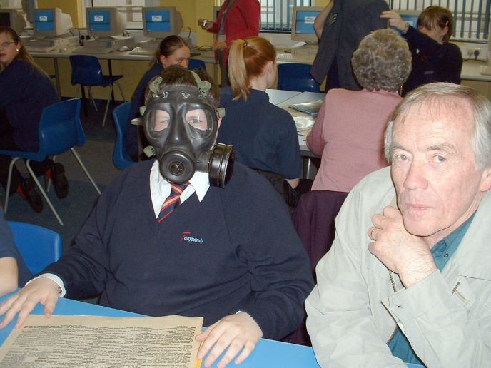 Ark_DSCF00122 Home Front veterans shared their experiences with pupils at Porth County Community School and Tonypandy Community College