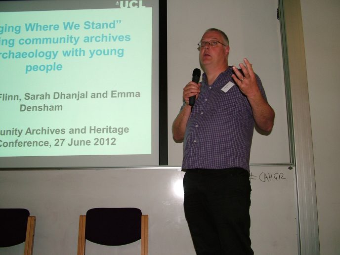 DSCF1630 Dr Andrew Flinn, UCL 'Dig Where We Stand' project