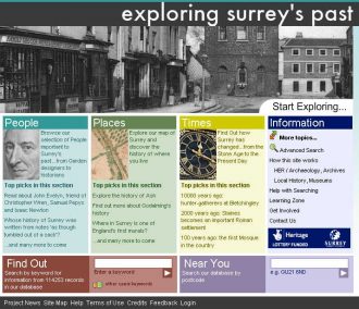 ESP_front_page Exploring Surrey's Past website