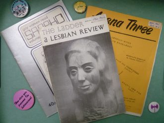 Lesbian_journals_and_badges_2 Items from the Lesbian Archive