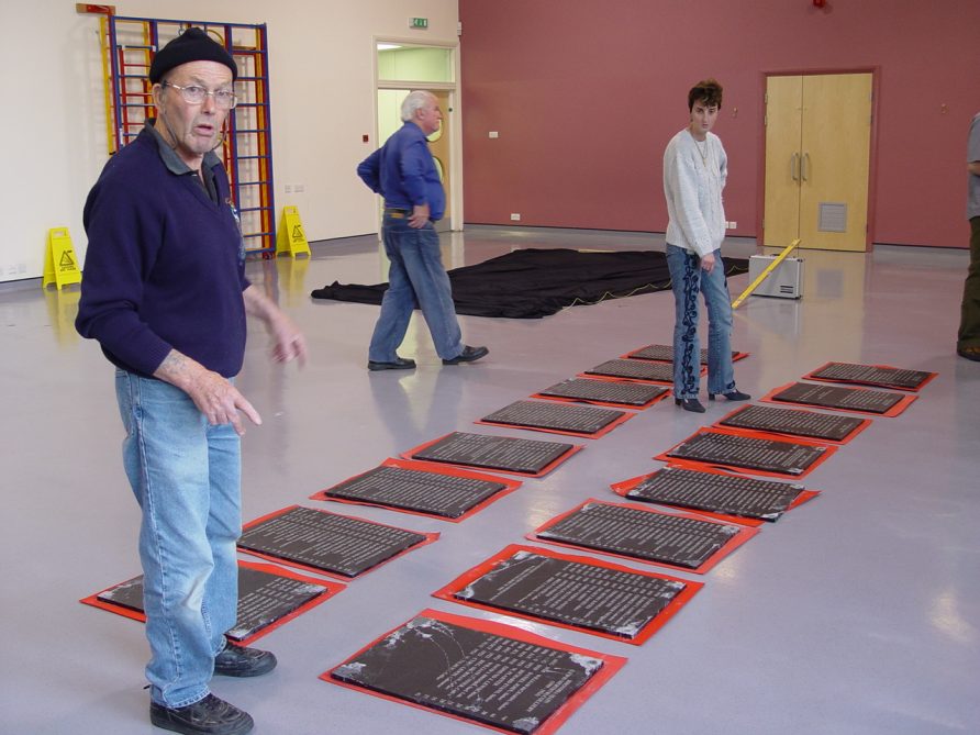 Preparing_the_plaques1 Preparing the plaques. L-R Ken L. James, Trevor John and Joanna Daniel