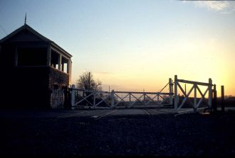 The abandoned level crossing at Milcote 1981