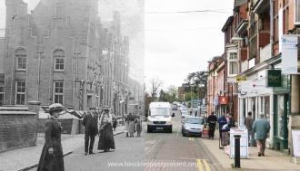 A Past and Present view of Station Road in Hinckley, Leicestershire | Graham Day