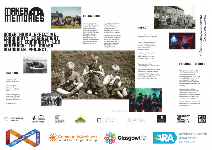 Makers Memories poster at the 2019 CAHG conference. Makers Memories poster at the 2019 CAHG conference.