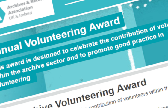 ARA Archive Volunteering Award for 2021