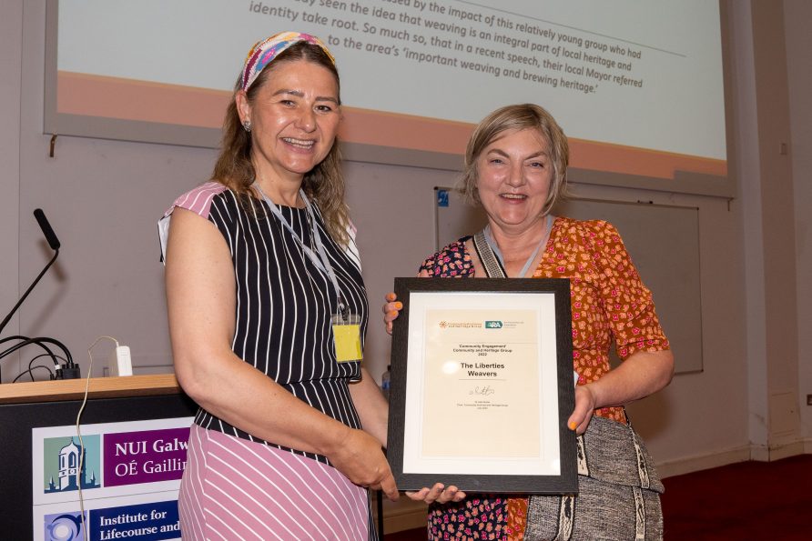 Audrey Wilson of CAHG with Marja Almqvist, Liberties Weavers, winner of the Community Engagement award, 2022. Audrey Wilson of CAHG with Marja Almqvist, Liberties Weavers, winner of the Community Engagement award, 2022. | Copyright Boyd Challenger