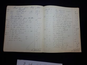 Farm accounts of John White - a page from the stock book Three Rivers Museum
