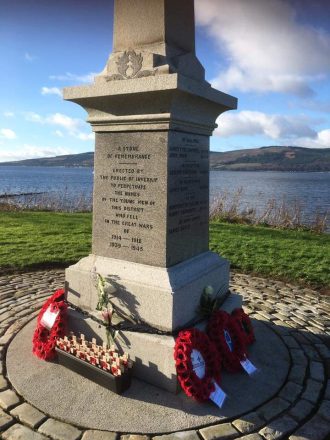 Inverkip War Memorial wreaths Inverkip War Memorial Project