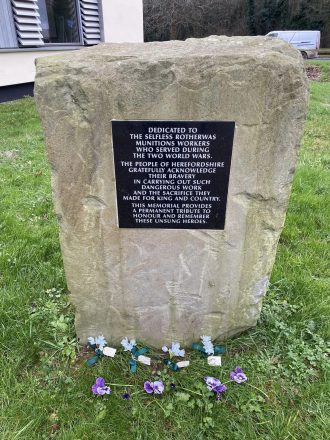 Memorial stone at Herefordshire Archives Rotherwas ROF Project (Rotherwas Together)