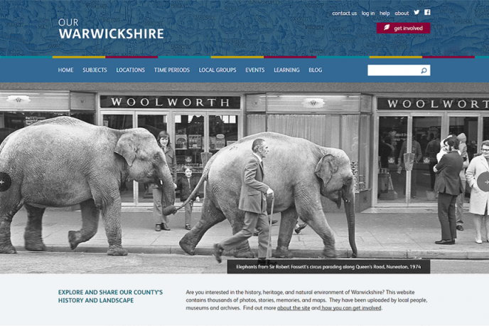 The Our Warwickshire home page The Our Warwickshire website homepage | Image courtesy of Our Warwickshire