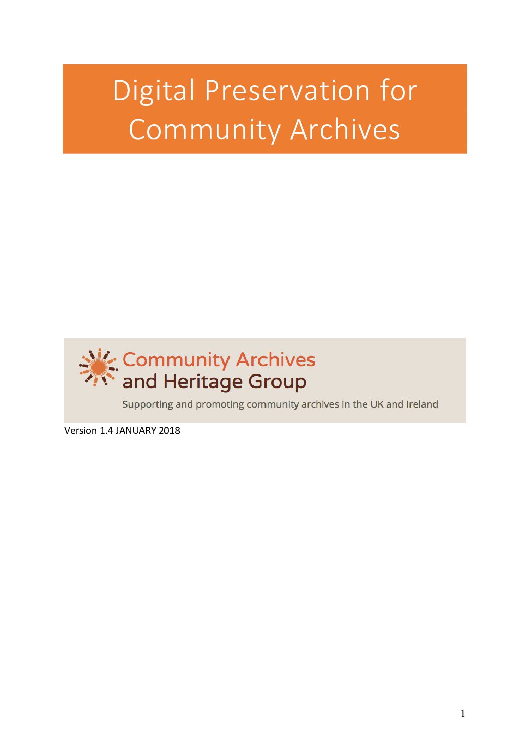 Digital Preservation for Community Archives