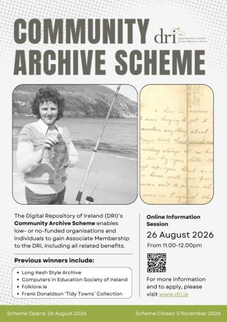 Poster for Digital Repository Ireland, Community Archive, Scheme, 2027